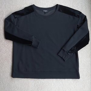 George Mixed Fabric Crew Neck Top